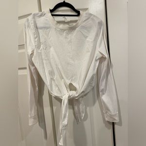 Chloe white tie crop top